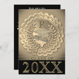 Imitate Gold Metallic Abschluss Einladung