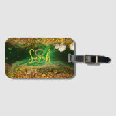 Imitate Gold Metallic Foil Abstrakt Grün Trendy Ch Gepäckanhänger (Vorderseite (Horizontal))