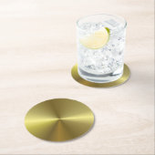 Imitate Gold Metallic Look Elegante Blank Vorlage Runder Pappuntersetzer (Vor Ort)