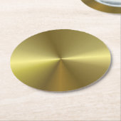 Imitate Gold Metallic Look Elegante Blank Vorlage Runder Pappuntersetzer (Angewinkelt)