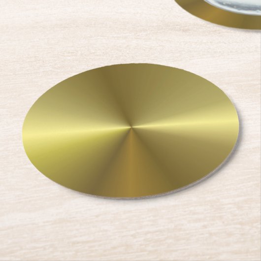 Imitate Gold Metallic Look Elegante Blank Vorlage Runder Pappuntersetzer (Angewinkelt)