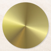 Imitate Gold Metallic Look Elegante Blank Vorlage Runder Pappuntersetzer (Vorderseite)