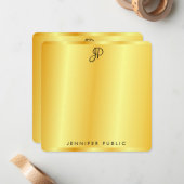 Imitate Gold Metallic Look Handgeschriebenes Monog Mitteilungskarte (Vorderseite/Rückseite Beispiel)