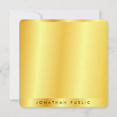 Imitate Gold Metallic Look Handwriting Monogram Mitteilungskarte (Rückseite)