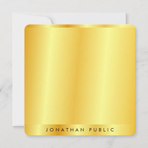 Imitate Gold Metallic Look Handwriting Monogram Mitteilungskarte