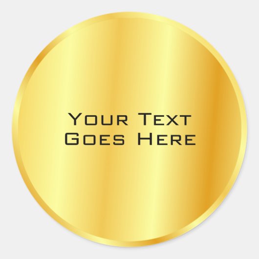 Imitate Gold-Metallic-Look Hinzufügen von Text ben Runder Aufkleber (Vorderseite)