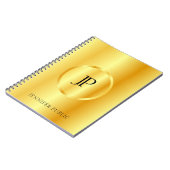 Imitate Gold Metallic Look Moderne Monogramm Vorla Notizblock (Linke Seite)
