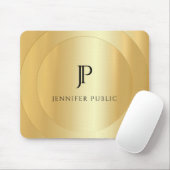 Imitate Gold Metallic Look Monogram Elegant Templa Mousepad (Mit Mouse)