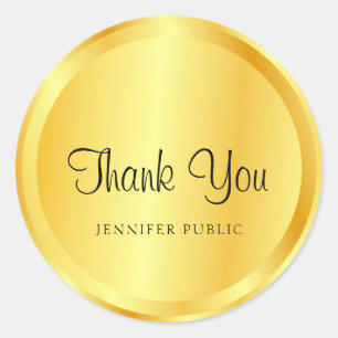 Imitate Gold Metallic Look Script Trendy Elegant Runder Aufkleber
