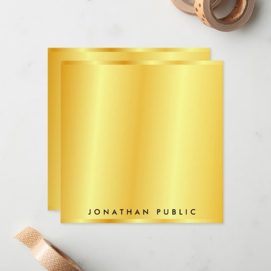 Imitate Gold Metallic Look Template Personalisiert Mitteilungskarte (Vorderseite/Rückseite Beispiel)