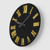 Imitate Gold Metallic Minimal römische Zahlen Schw Große Wanduhr (Winkel)