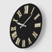 Imitate Gold Metallic Minimal römische Zahlen Schw Große Wanduhr (Winkel)