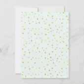 Imitate Gold & Minze Brunch & Bubbly Brautparty Einladung (Rückseite)