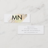 Imitate Gold mit Chic Monogram gespürt Mini Visitenkarte (Vorne/Hinten)