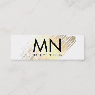 Imitate Gold mit Chic Monogram gespürt Mini Visitenkarte