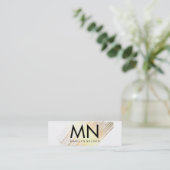Imitate Gold mit Chic Monogram gespürt Mini Visitenkarte (Stehend Vorderseite)