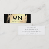 Imitate Gold mit Chic Monogram gespürt Mini Visitenkarte (Vorne/Hinten)