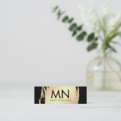 Imitate Gold mit Chic Monogram gespürt Mini Visitenkarte (Stehend Vorderseite)