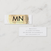 Imitate Gold mit Chic Monogram gespürt Mini Visitenkarte (Vorne/Hinten)