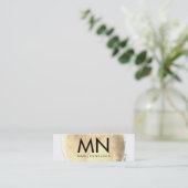 Imitate Gold mit Chic Monogram gespürt Mini Visitenkarte (Stehend Vorderseite)