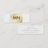 Imitate Gold mit Chic Monogram gespürt Mini Visitenkarte (Vorne/Hinten)
