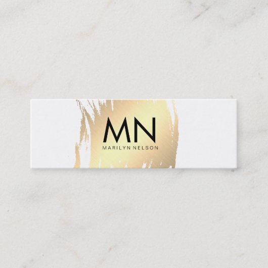 Imitate Gold mit Chic Monogram gespürt Mini Visitenkarte (Vorderseite)