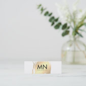 Imitate Gold mit Chic Monogram gespürt Mini Visitenkarte (Stehend Vorderseite)