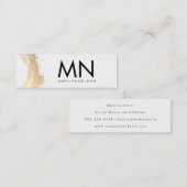 Imitate Gold mit Chic Monogram gespürt Mini Visitenkarte (Vorne/Hinten)