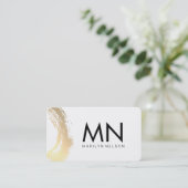 Imitate Gold mit Chic Monogram gespürt Visitenkarte (Stehend Vorderseite)