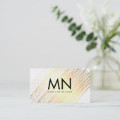 Imitate Gold mit Chic Monogram gespürt Visitenkarte (Stehend Vorderseite)