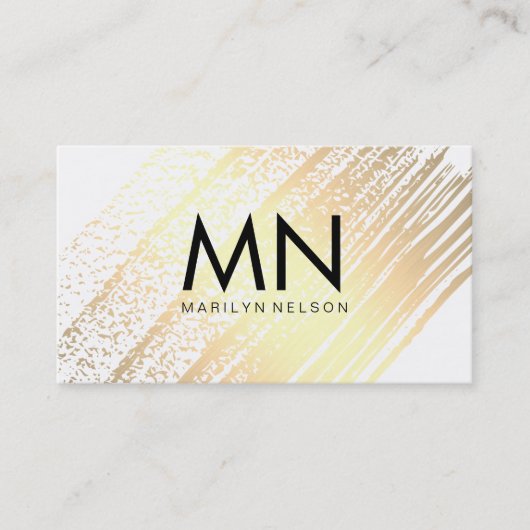 Imitate Gold mit Chic Monogram gespürt Visitenkarte (Vorderseite)