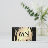 Imitate Gold mit Chic Monogram gespürt Visitenkarte (Stehend Vorderseite)