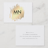 Imitate Gold mit Chic Monogram gespürt Visitenkarte (Vorne/Hinten)