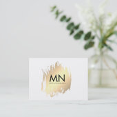 Imitate Gold mit Chic Monogram gespürt Visitenkarte (Stehend Vorderseite)