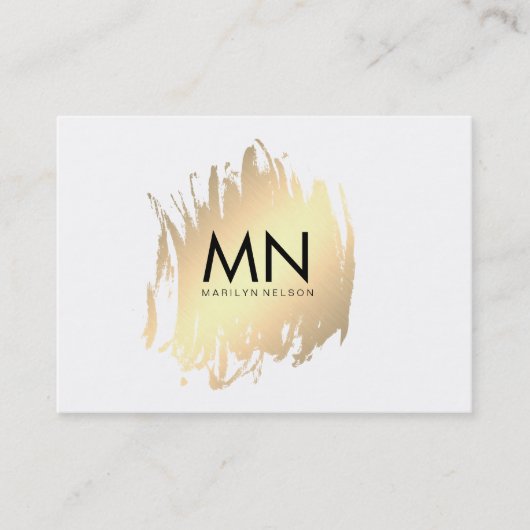 Imitate Gold mit Chic Monogram gespürt Visitenkarte (Vorderseite)