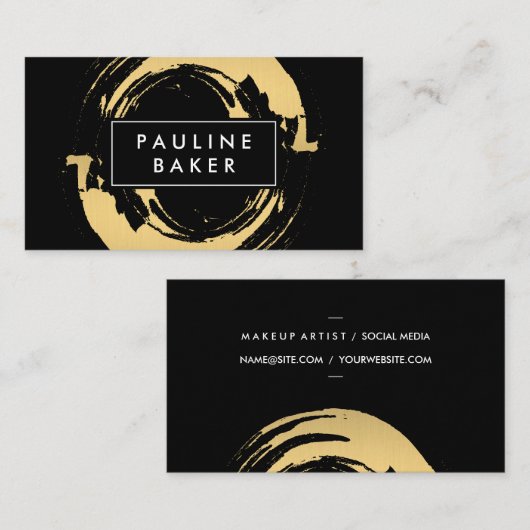 Imitate Gold mit Schwarz-weißer Label-Variation Visitenkarte (Vorne/Hinten)