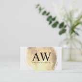 Imitate Gold mit Serif-Monogramm gepinselt Visitenkarte (Stehend Vorderseite)