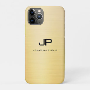 Imitate Gold Modern Monogram Name Template Glamour Case-Mate iPhone Hülle