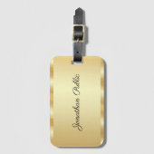 Imitate Gold Modern Template Typografie Name Gepäckanhänger (Vorderseite Vertikal)