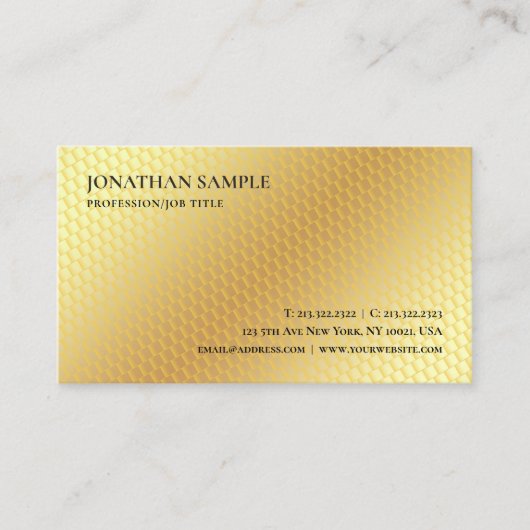 Imitate Gold Moderne Berufliche, einfache Vorlage Visitenkarte (Vorderseite)