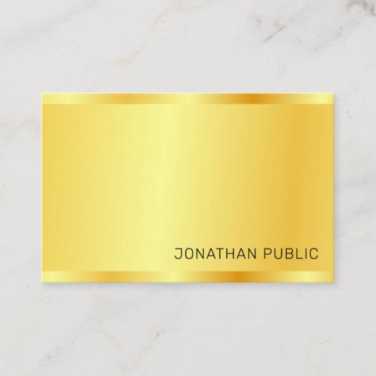 Imitate Gold Moderne Berufliche Elegante Einfach Visitenkarte (Vorderseite)