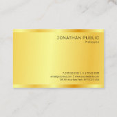 Imitate Gold Moderne Berufliche Elegante Einfach Visitenkarte (Rückseite)