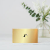 Imitate Gold Moderne Berufliche Monogram Elegant Visitenkarte (Stehend Vorderseite)