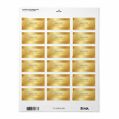 Imitate Gold Moderne Coole Skriptvorlage Top-Adres Adressaufkleber (Vorne)
