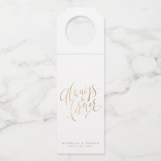 Imitate Gold Moderne, einfach, immer und für immer Flaschenanhänger (Vorderseite)