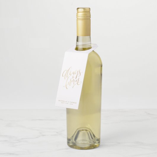 Imitate Gold Moderne, einfach, immer und für immer Flaschenanhänger (Angewinkelt)