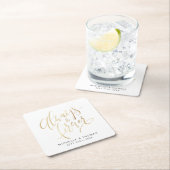 Imitate Gold Moderne, einfach, immer und für immer Rechteckiger Pappuntersetzer (Vor Ort)