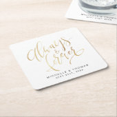 Imitate Gold Moderne, einfach, immer und für immer Rechteckiger Pappuntersetzer (angewinkelt)