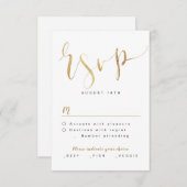Imitate Gold Moderne einfache Script Hochzeit RSVP (Vorne/Hinten)
