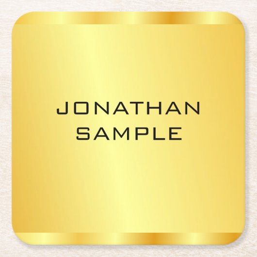 Imitate Gold Moderne elegante Berufliche Vorlage Rechteckiger Pappuntersetzer (Vorderseite)